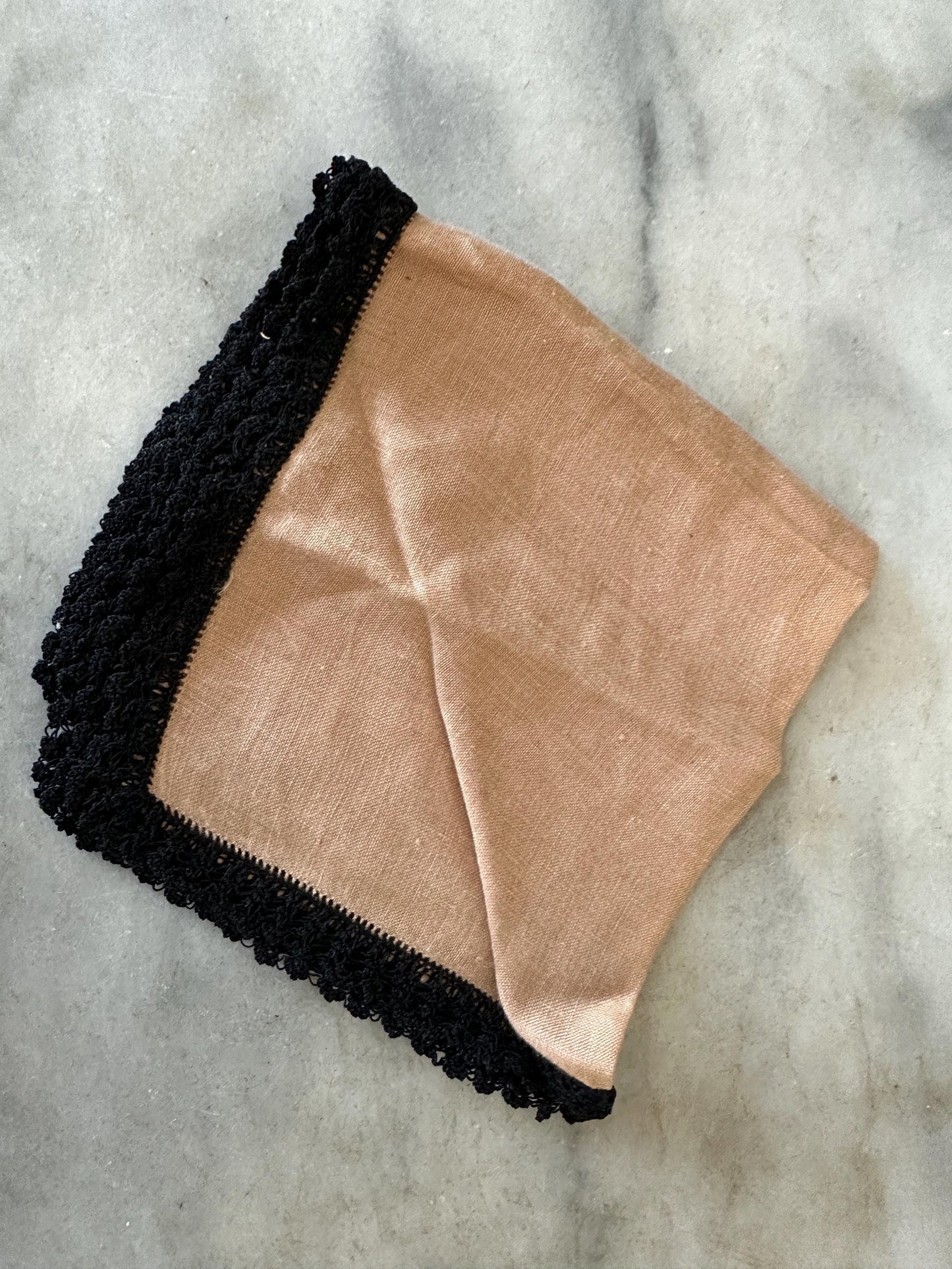 6 Vintage Shabby Chic Variety of Hankies -  Flowers in Ivory, Tan, Brown and Yellow Floral  and Crocheted  Hankies - Vintage Hankies