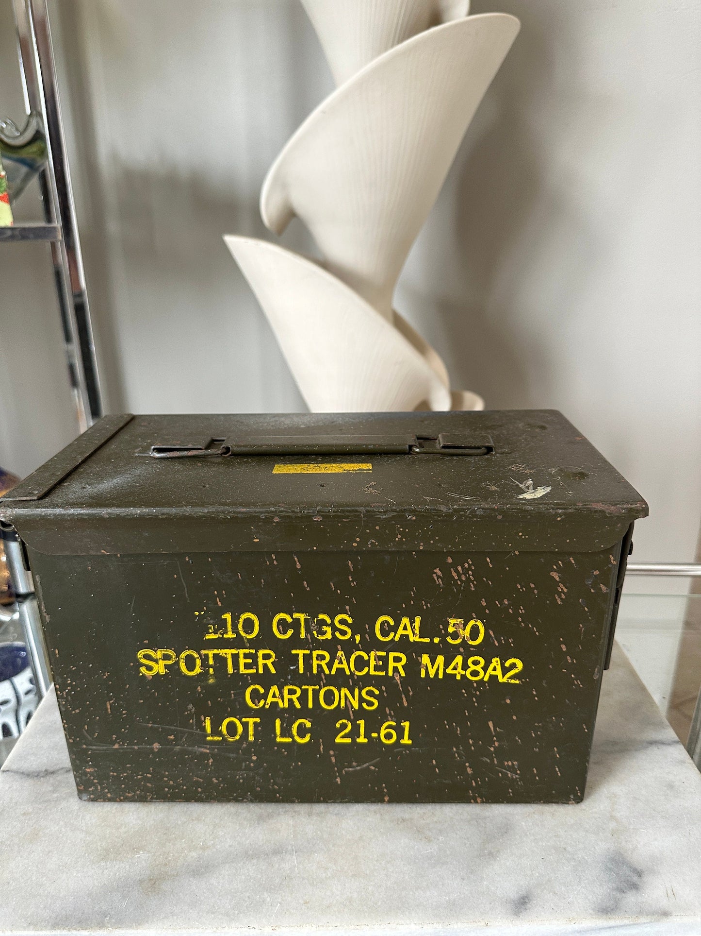 Vintage Military Ammo Metal Box - Empty