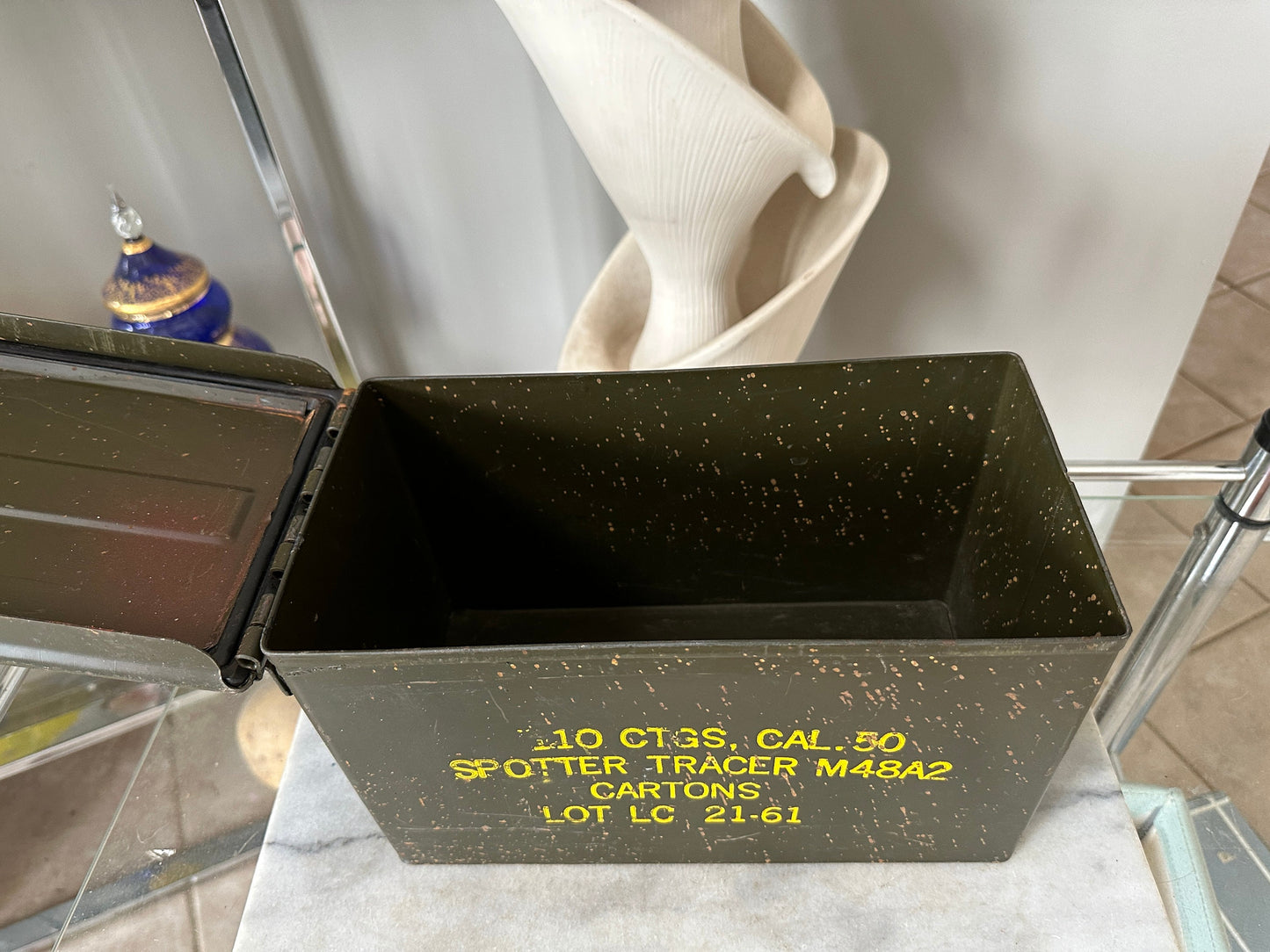 Vintage Military Ammo Metal Box - Empty
