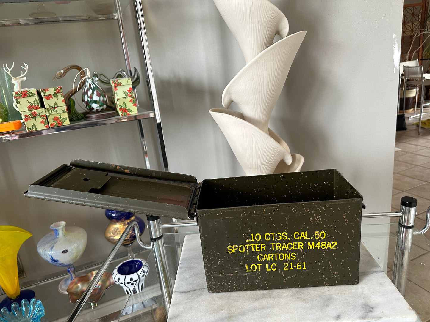 Vintage Military Ammo Metal Box - Empty