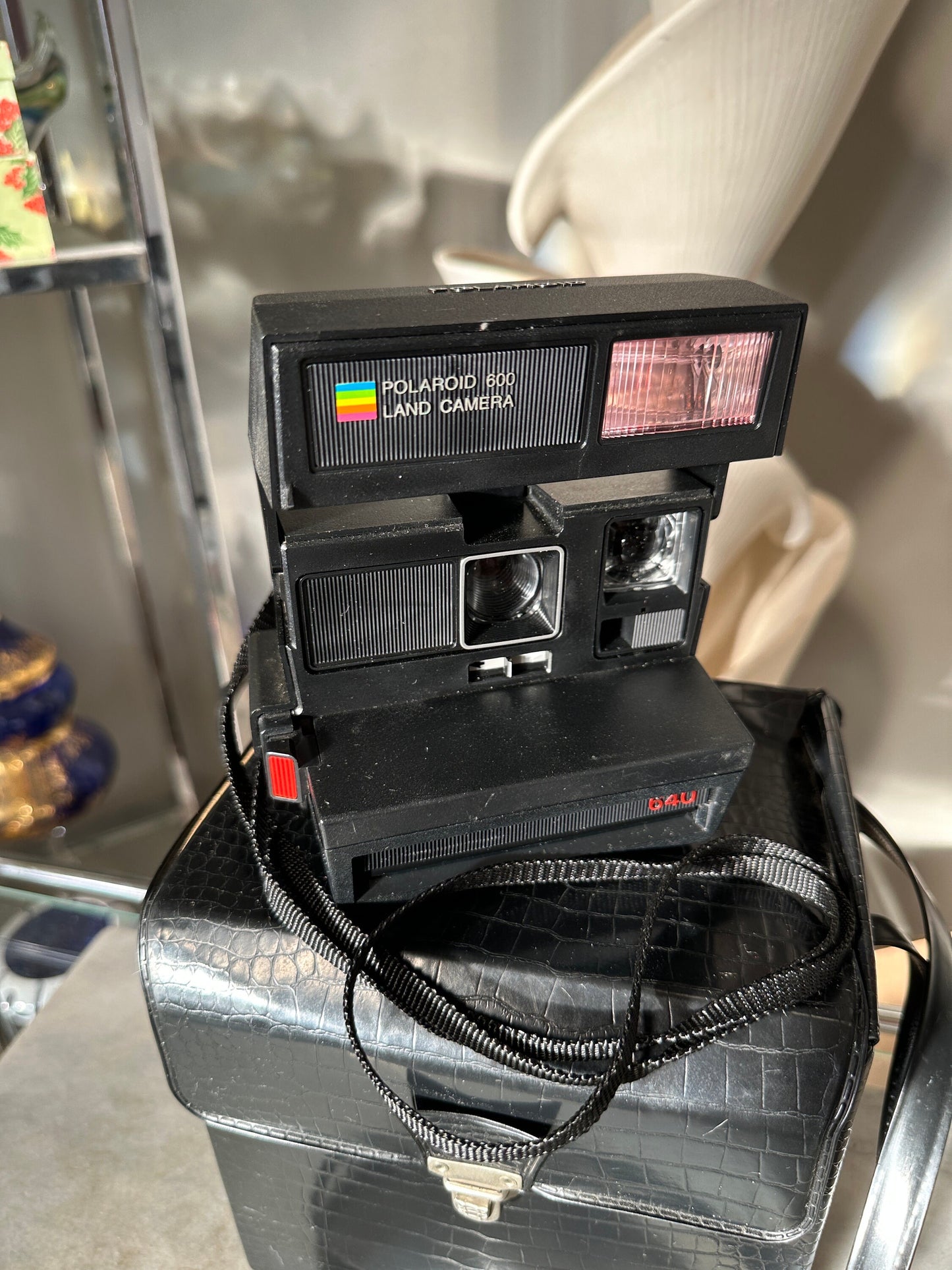Polaroid 640 Land Camera | Polaroid Rainbow | Square Instant Camera with Faux Crock Case and Instruction Books
