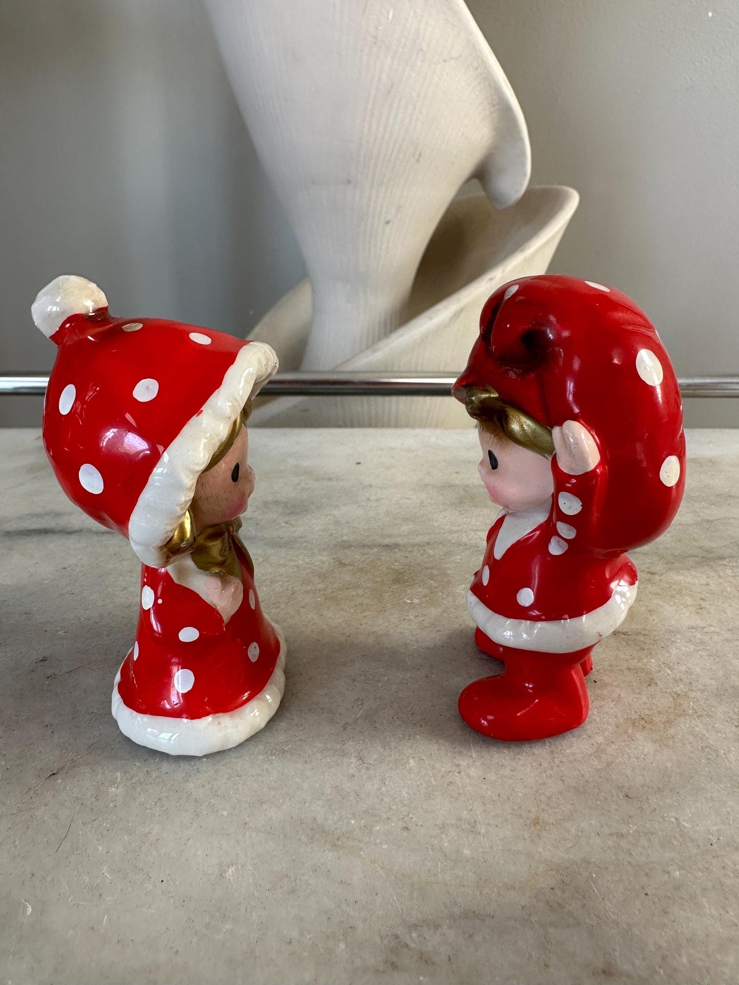 Vintage Inarco Japan Polka Dot Kids | Boy & Girl | Kitschy Christmas