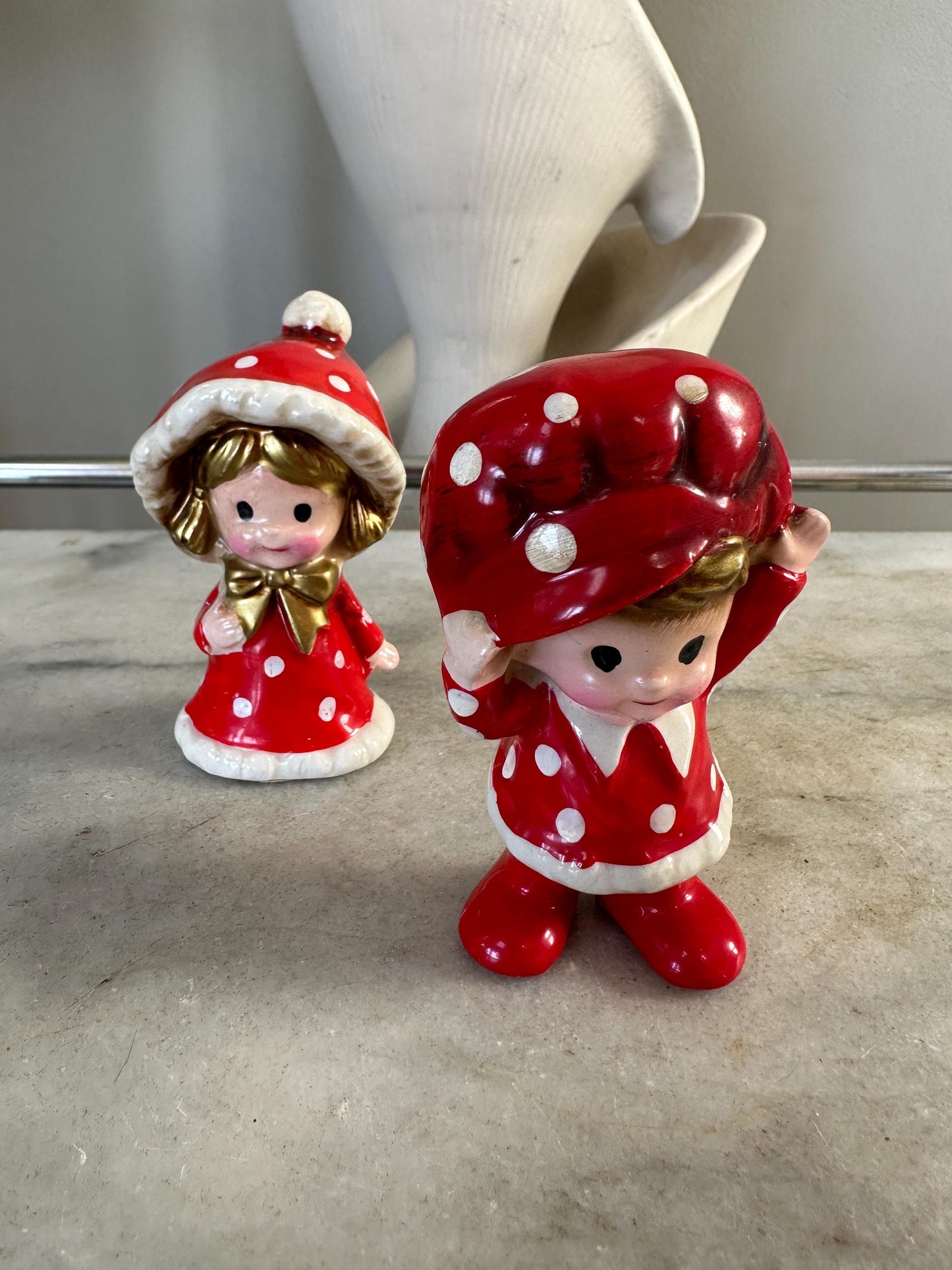 Vintage Inarco Japan Polka Dot Kids | Boy & Girl | Kitschy Christmas