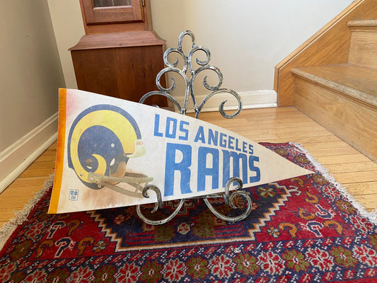 Vintage Los Angeles Rams  Football 30” Pennant | 1970s LA Rams NFL Large Vintage Pennant