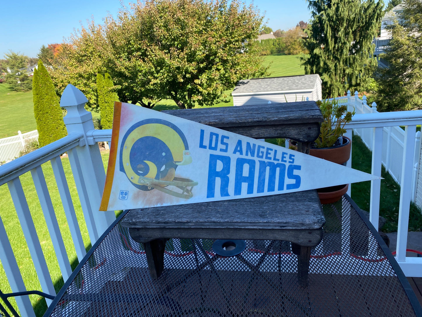 Vintage Los Angeles Rams  Football 30” Pennant | 1970s LA Rams NFL Large Vintage Pennant