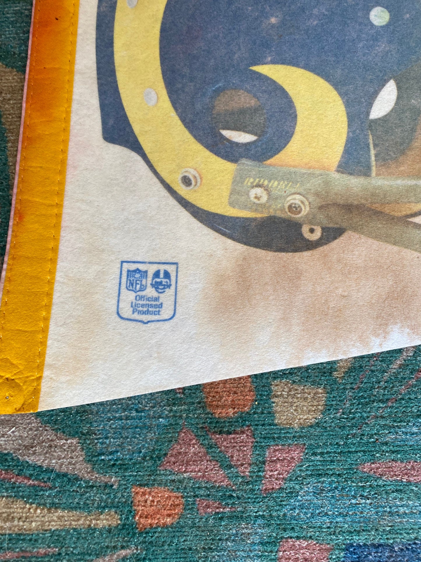 Vintage Los Angeles Rams  Football 30” Pennant | 1970s LA Rams NFL Large Vintage Pennant