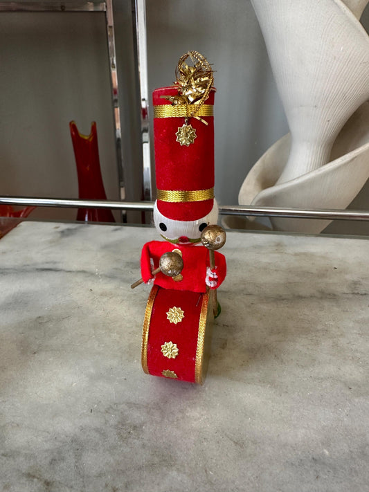 Vtg MCM Toy Soldier Band 6” Drum Boy Christmas Ornament JAPAN | Kischy Marching Band Drummer Ornament