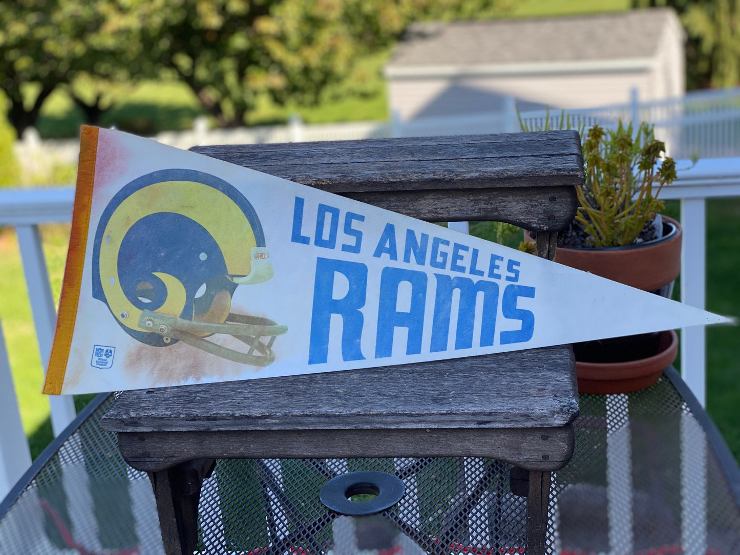Vintage Los Angeles Rams  Football 30” Pennant | 1970s LA Rams NFL Large Vintage Pennant