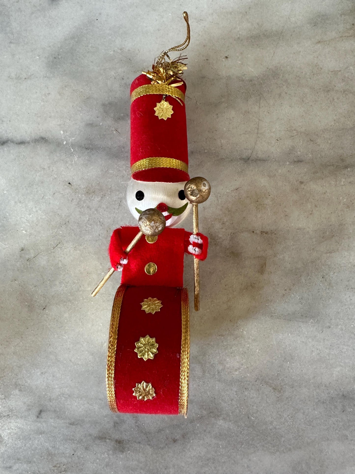 Vtg MCM Toy Soldier Band 6” Drum Boy Christmas Ornament JAPAN | Kischy Marching Band Drummer Ornament