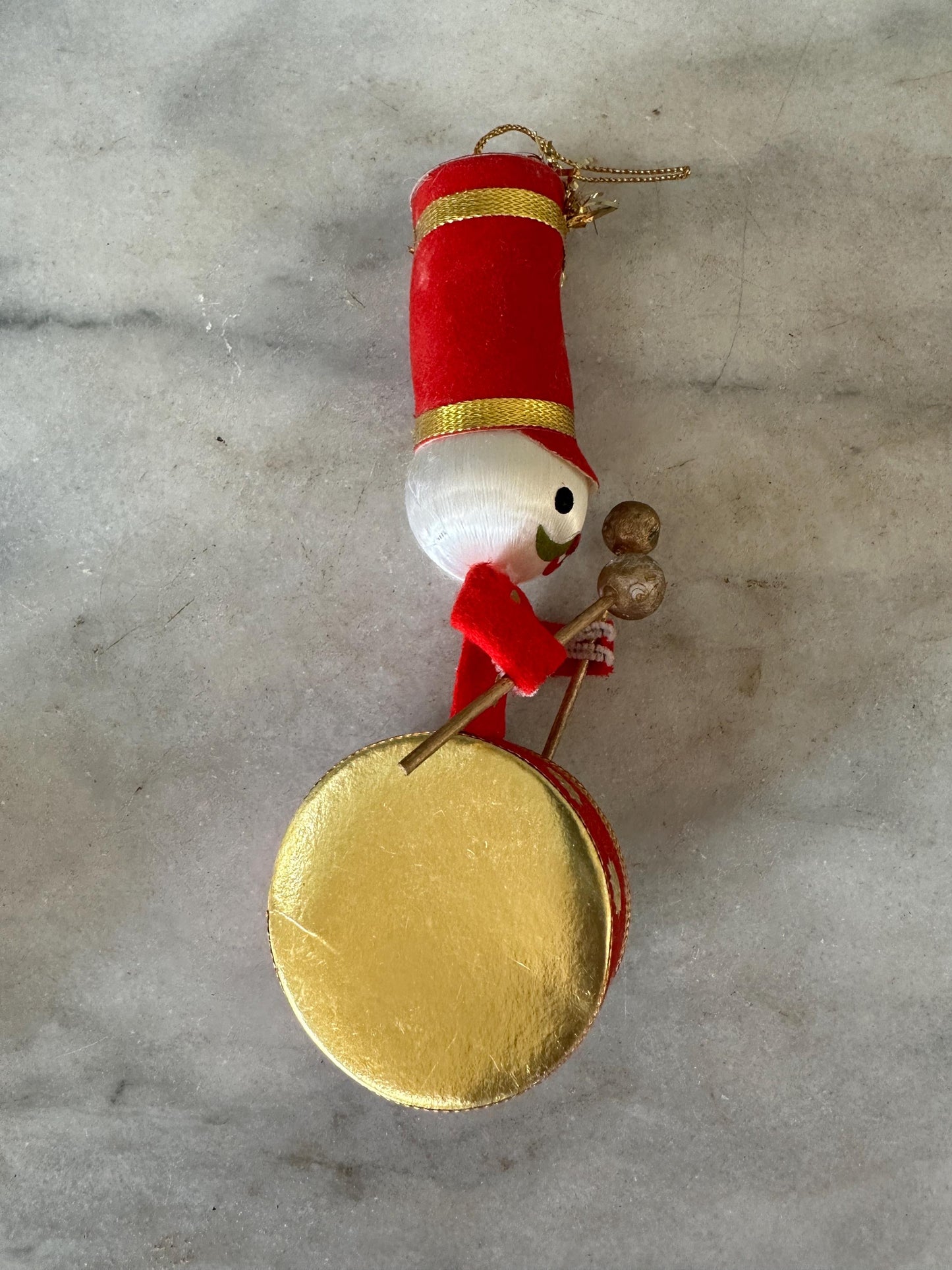 Vtg MCM Toy Soldier Band 6” Drum Boy Christmas Ornament JAPAN | Kischy Marching Band Drummer Ornament