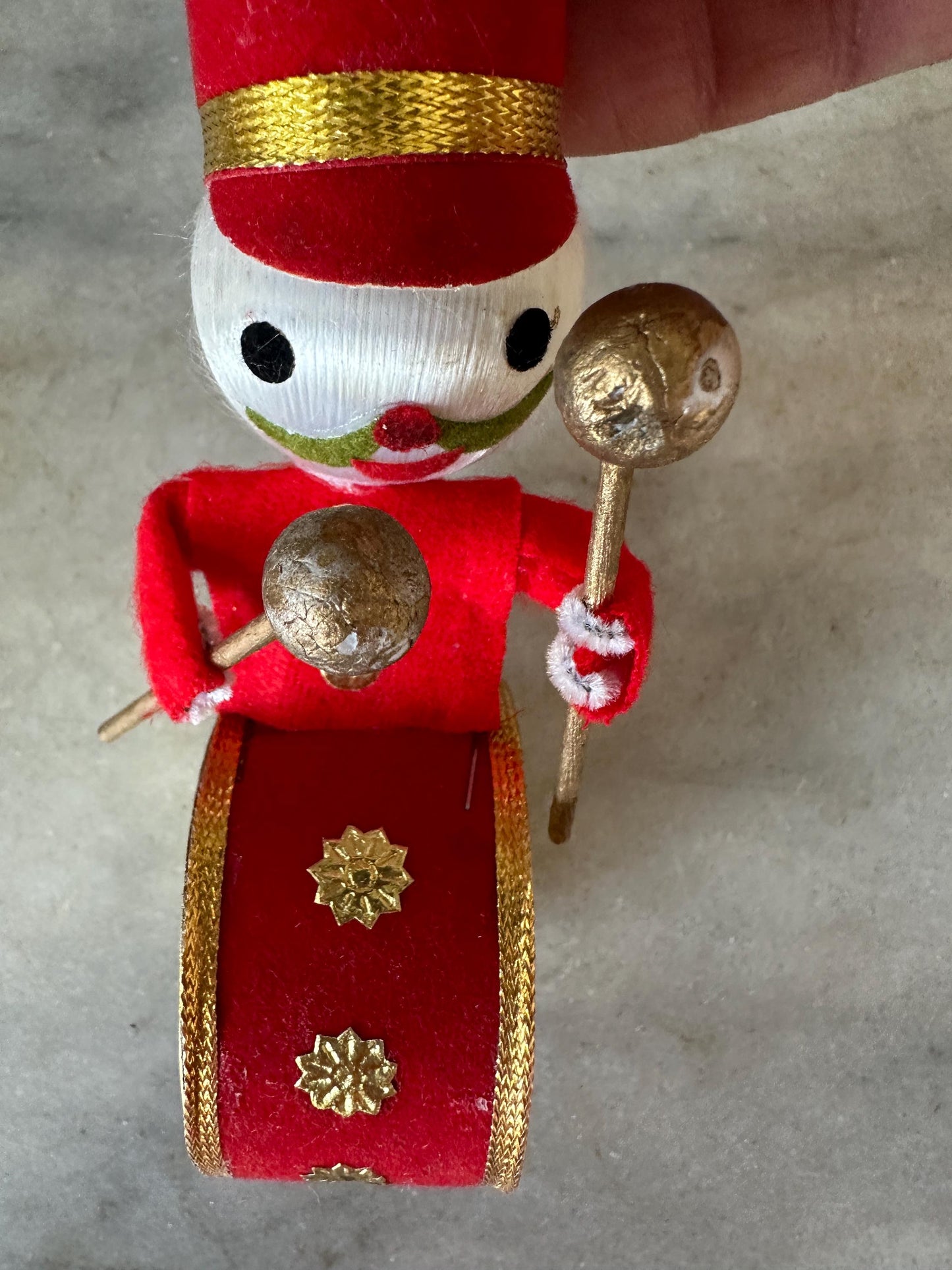 Vtg MCM Toy Soldier Band 6” Drum Boy Christmas Ornament JAPAN | Kischy Marching Band Drummer Ornament