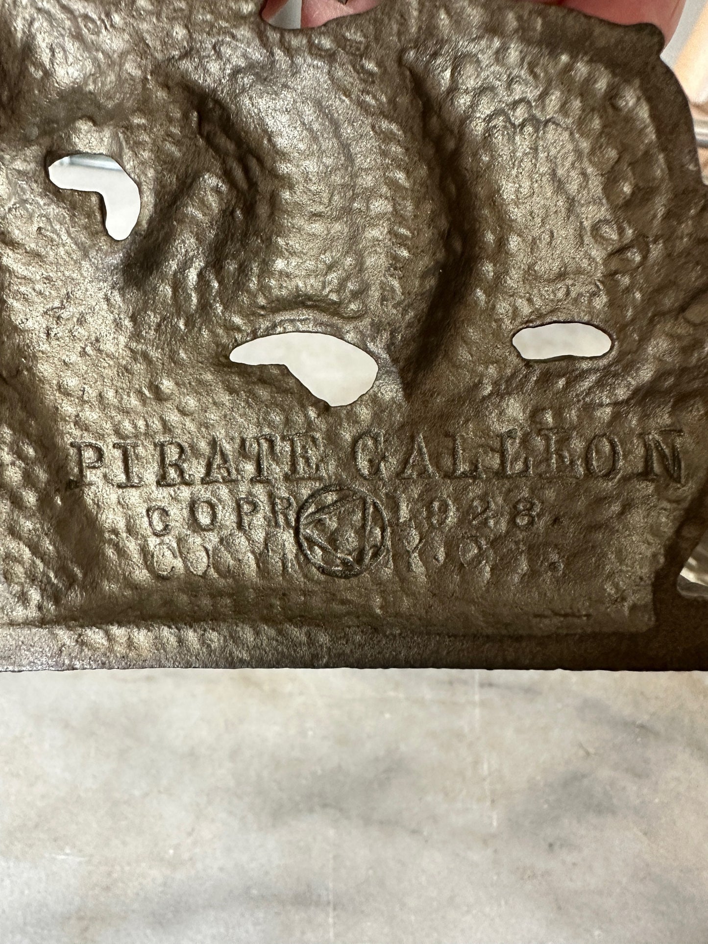 Vintage Cast Metal Pirate Galleon 128 Copyright Cast Metal (Aluminum) Bookends / Door Stops