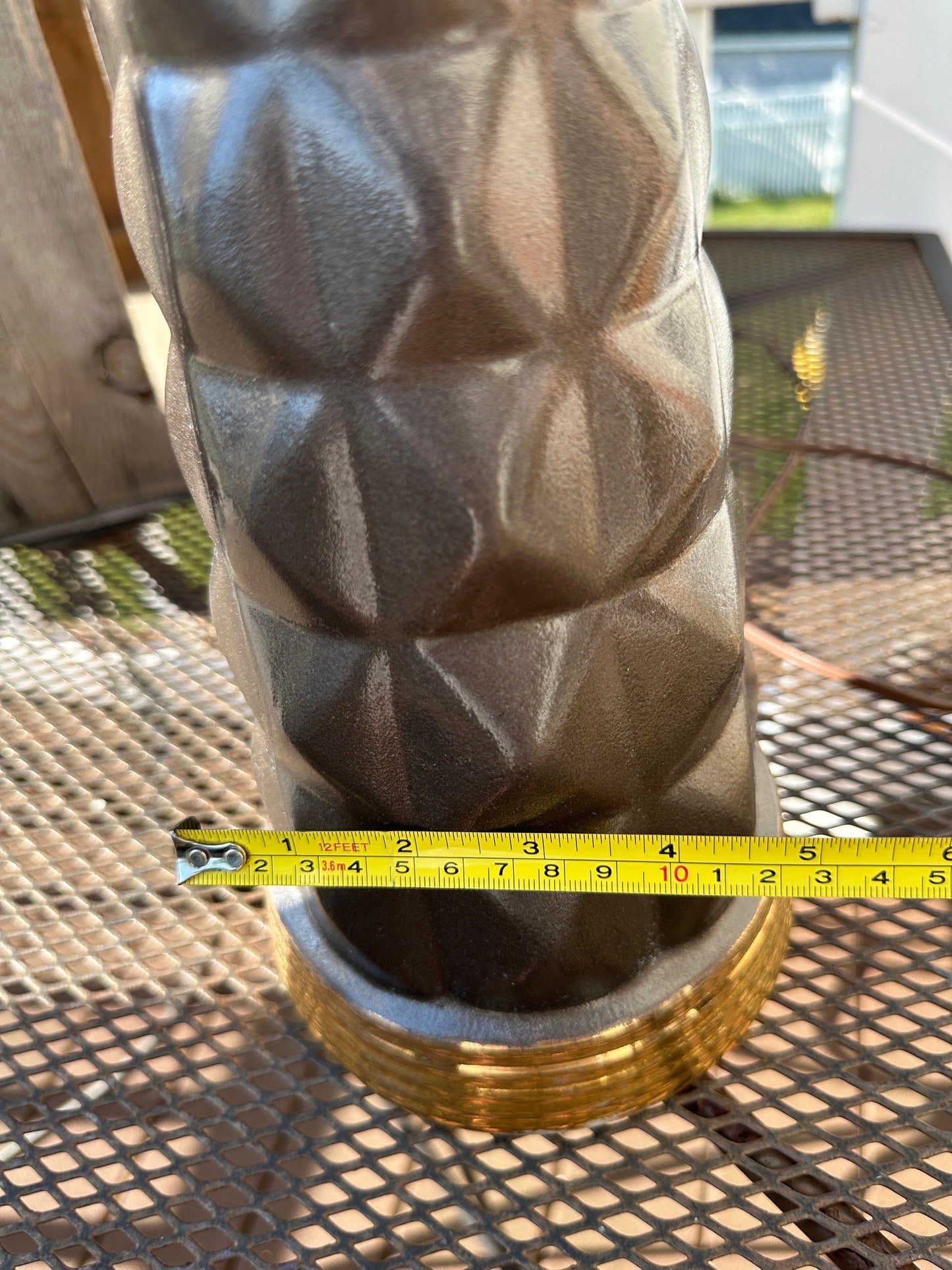 Vintage Mid Century Modern Bronze  Ceramic Table Lamp | MCM Lightning