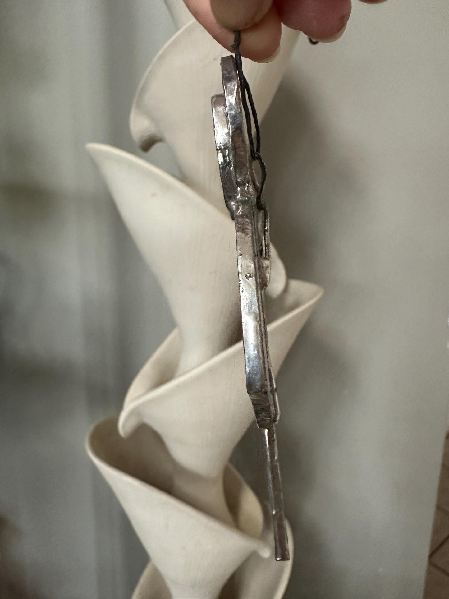 Vintage Stained Glass Christmas Ornaments – Set of 3 Angels & Candle