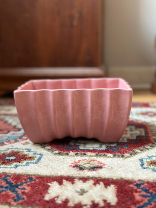 Vintage 1950’s Cookson Pottery USA Blush Pink Rectangular Planter Vase CP-3807 | Mid Century Ceramic