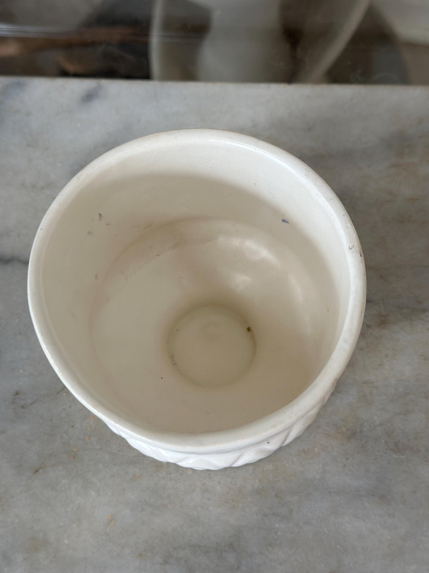 Vintage Hull USA F64 Vase | White Matte  Glaze Pedestal Pottery