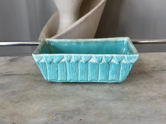 Vintage Cookson USA 427 Pottery Planter – Turquoise Glaze – 6.5” x 2.5” – Mid-Century USA