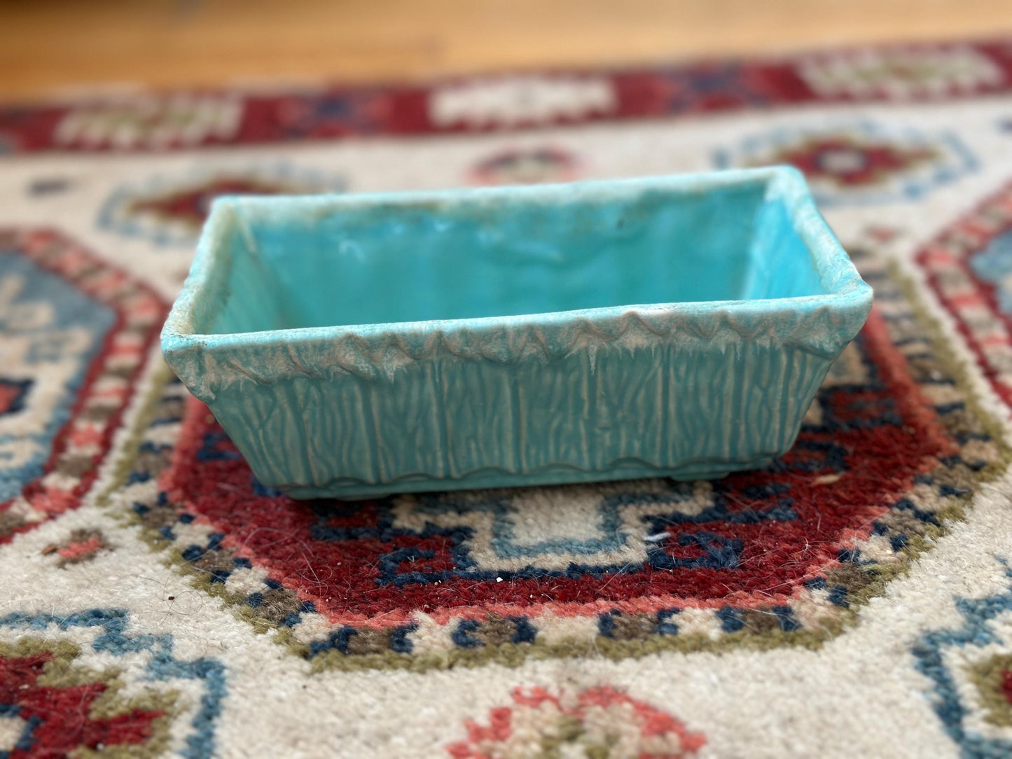 Vintage Cookson USA 427 Pottery Planter – Turquoise Glaze – 6.5” x 2.5” – Mid-Century USA