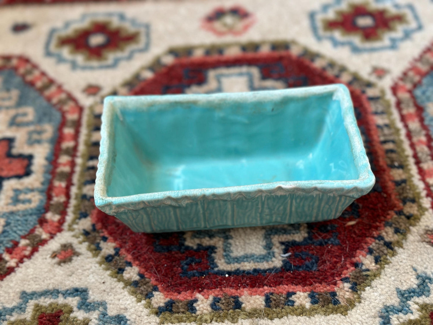 Vintage Cookson USA 427 Pottery Planter – Turquoise Glaze – 6.5” x 2.5” – Mid-Century USA