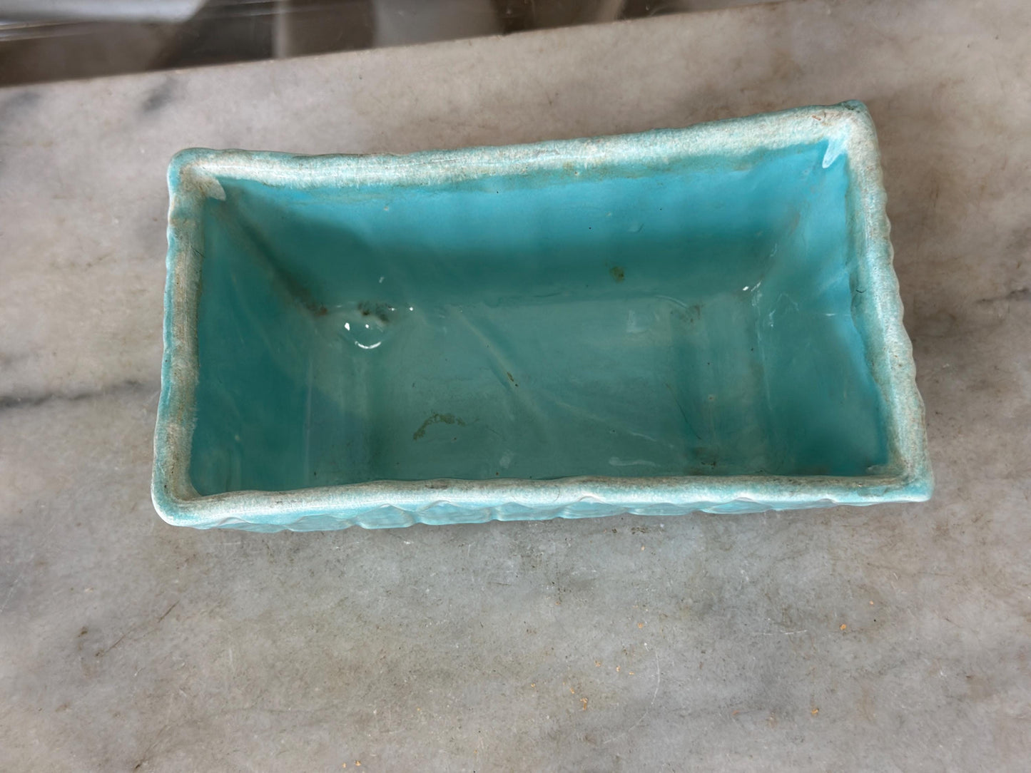 Vintage Cookson USA 427 Pottery Planter – Turquoise Glaze – 6.5” x 2.5” – Mid-Century USA