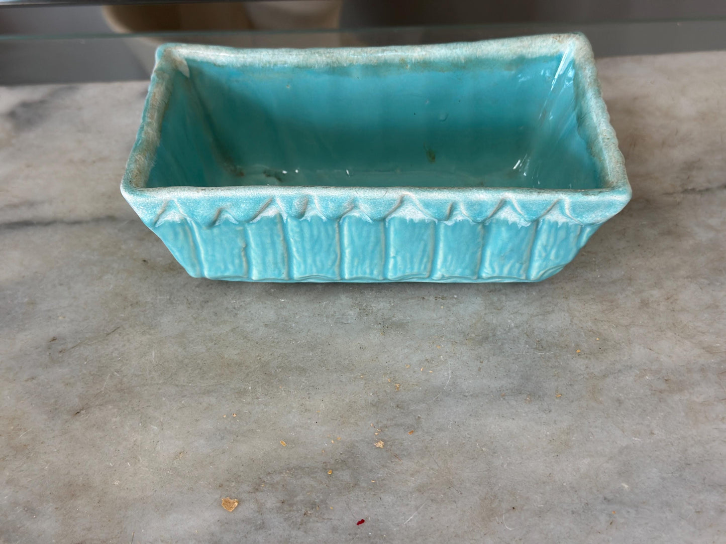 Vintage Cookson USA 427 Pottery Planter – Turquoise Glaze – 6.5” x 2.5” – Mid-Century USA