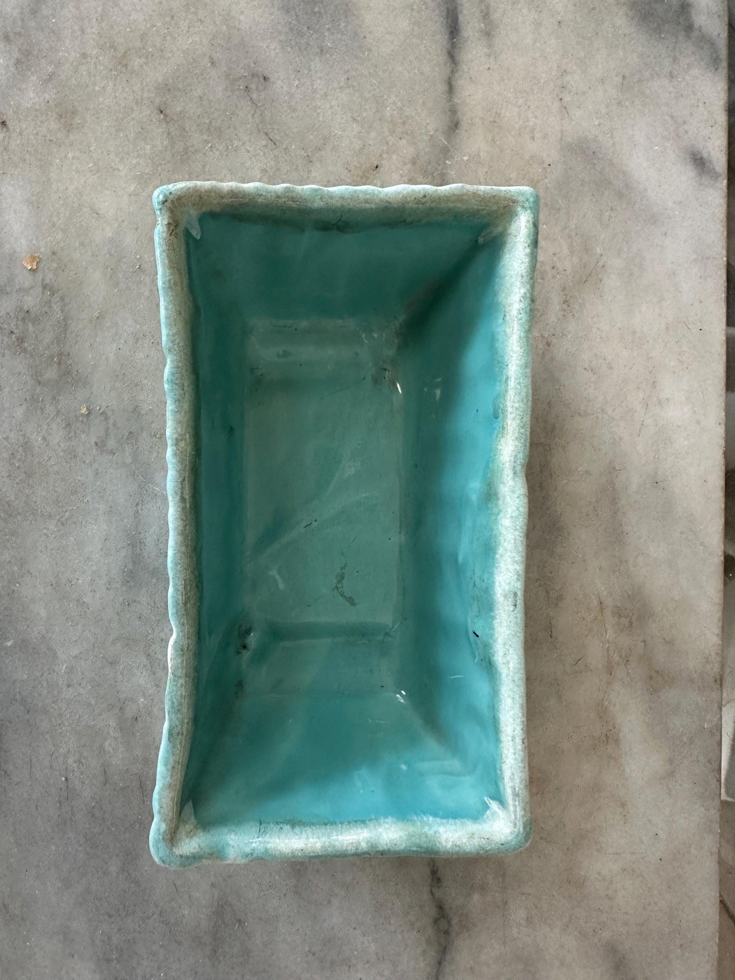 Vintage Cookson USA 427 Pottery Planter – Turquoise Glaze – 6.5” x 2.5” – Mid-Century USA