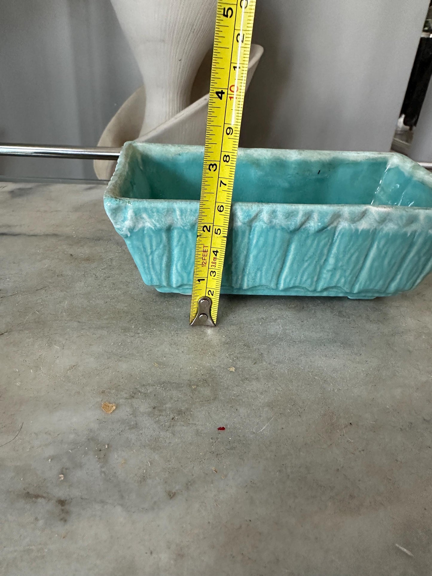 Vintage Cookson USA 427 Pottery Planter – Turquoise Glaze – 6.5” x 2.5” – Mid-Century USA