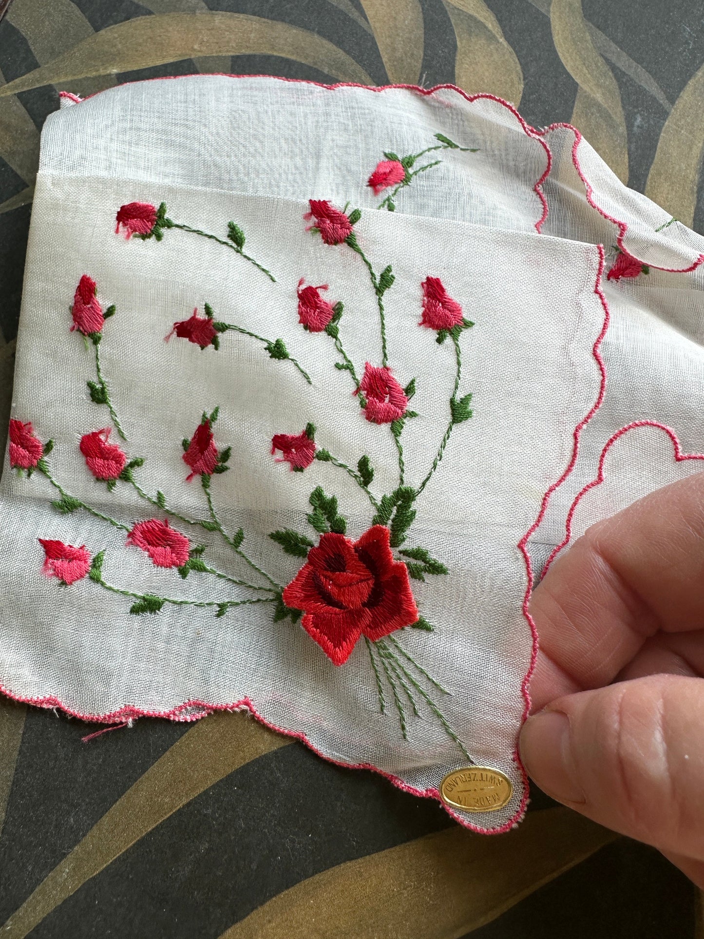 5 Vintage Shabby Chic Linen and Crocheted Hankies - Gorgeous Teds, Blues and Whites, Some NWT Hankies - Vintage Wedding Hankie