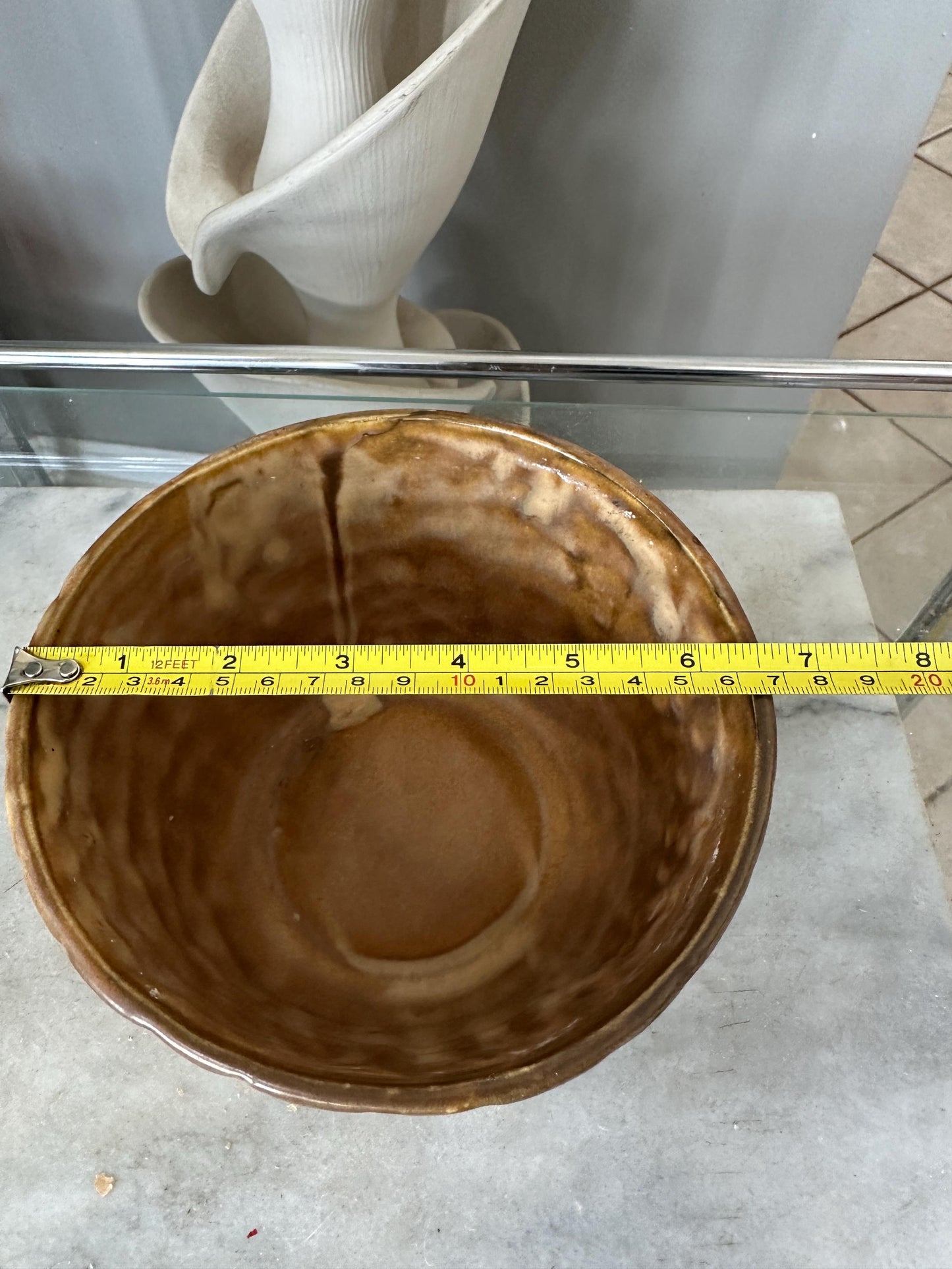 Vintage McCoy Basket Weave Pottery Bowl, USA 1605