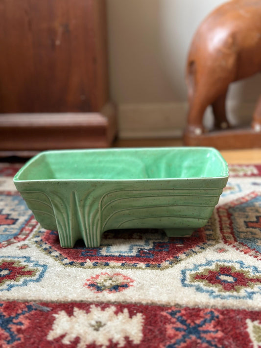 Vintage 1950s Cookson Pottery Art Deco planter in mint green CP 1263 USA