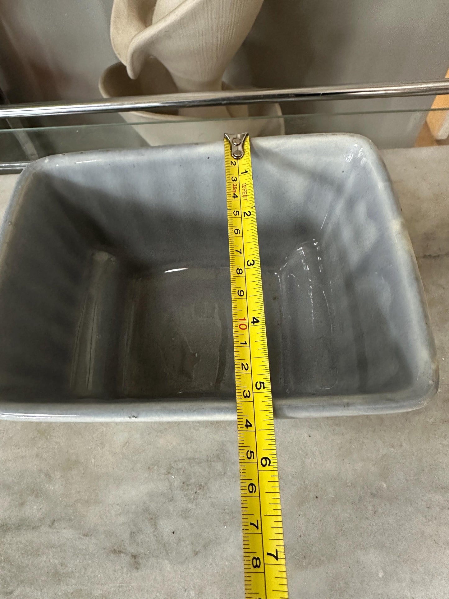 Vintage Hull USA 718 Rectangle Planter | 7.5”  Ribbed Gray Mid-Century Ceramic | USA Pottery