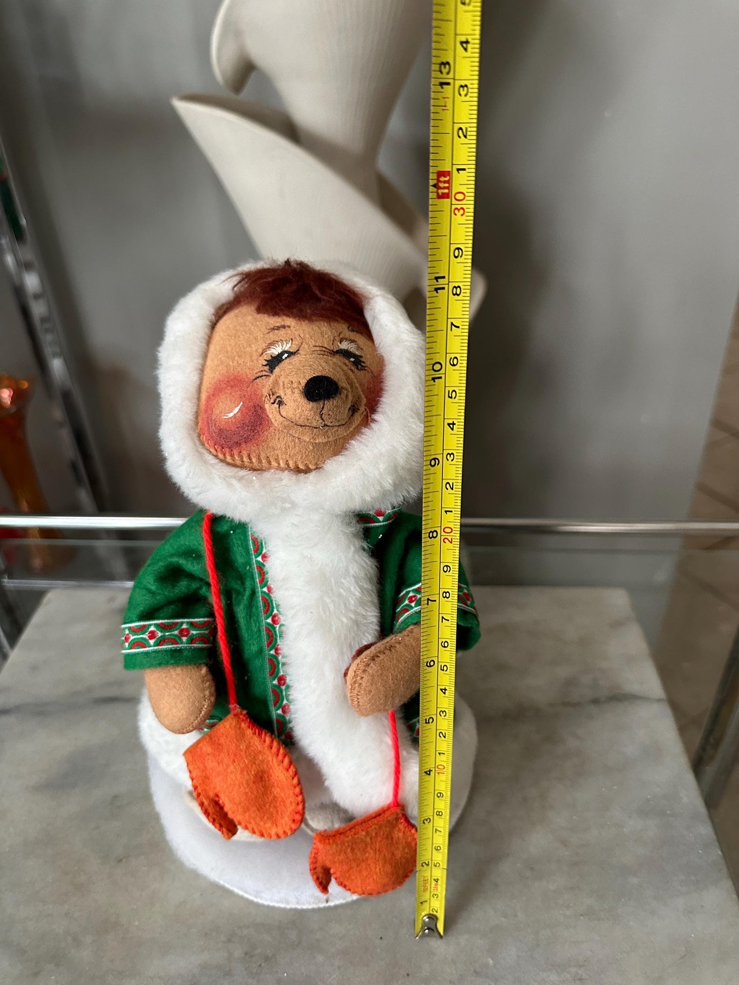 Vintage 1988 Annalee Doll, Christmas Bear, Winter Attire Collector Gift, Kitschmas
