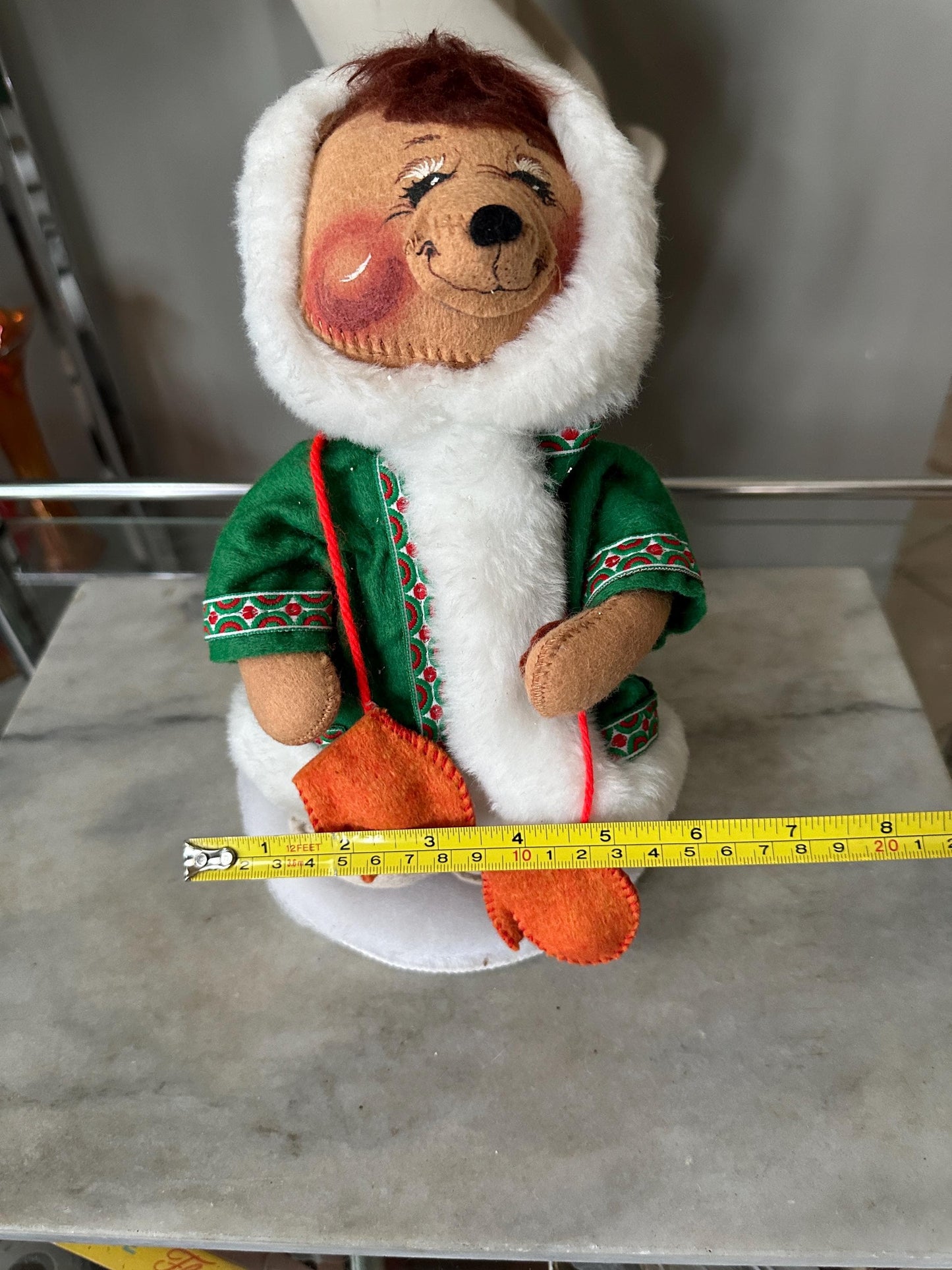 Vintage 1988 Annalee Doll, Christmas Bear, Winter Attire Collector Gift, Kitschmas