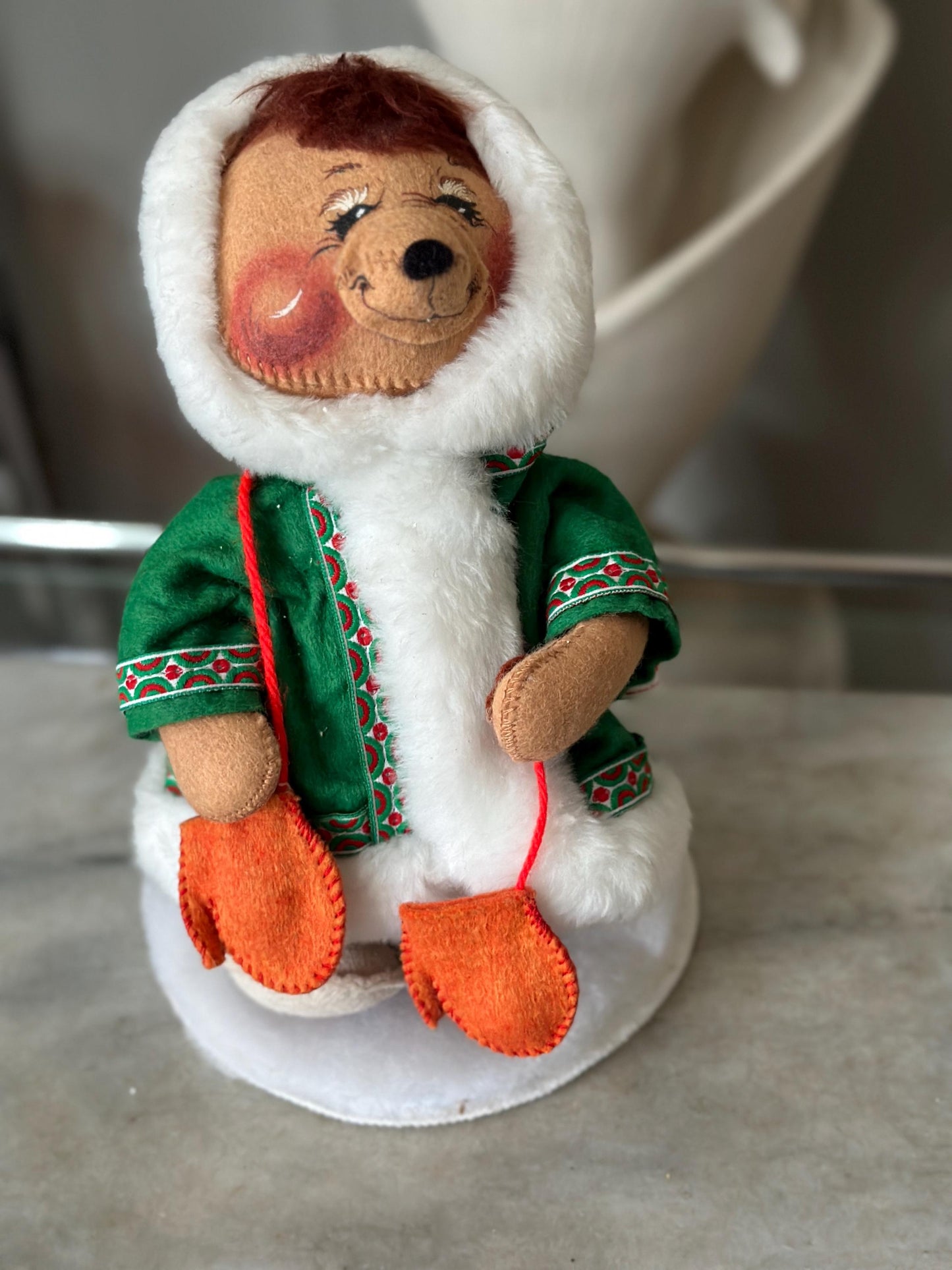 Vintage 1988 Annalee Doll, Christmas Bear, Winter Attire Collector Gift, Kitschmas