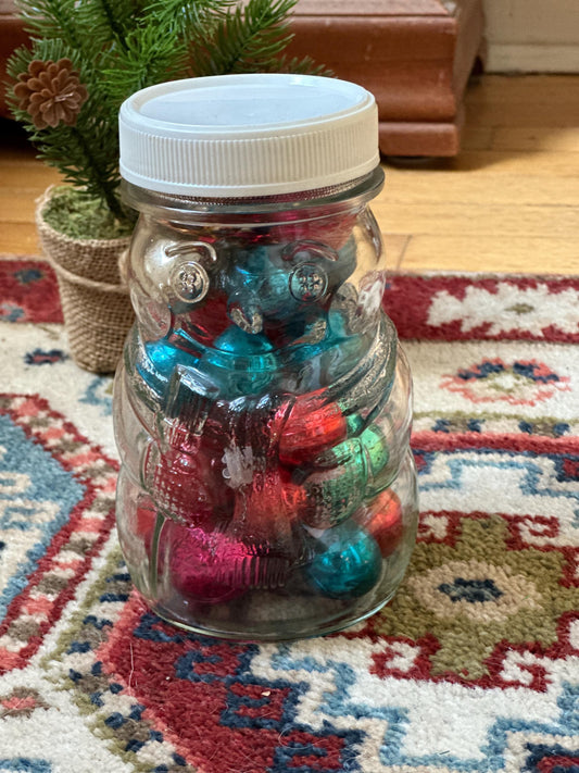 Vintage Libbey Canada Snowman Candy Jar with Lid
