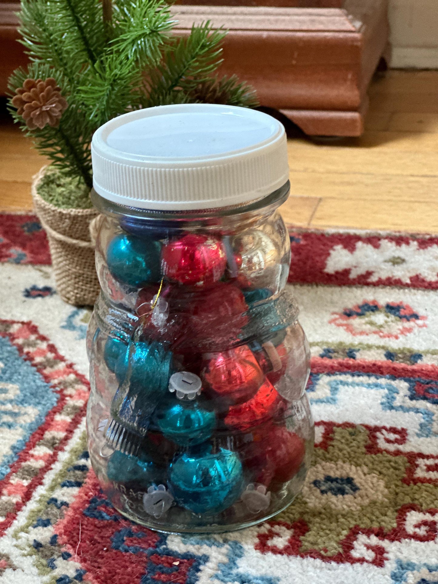 Vintage Libbey Canada Snowman Candy Jar with Lid
