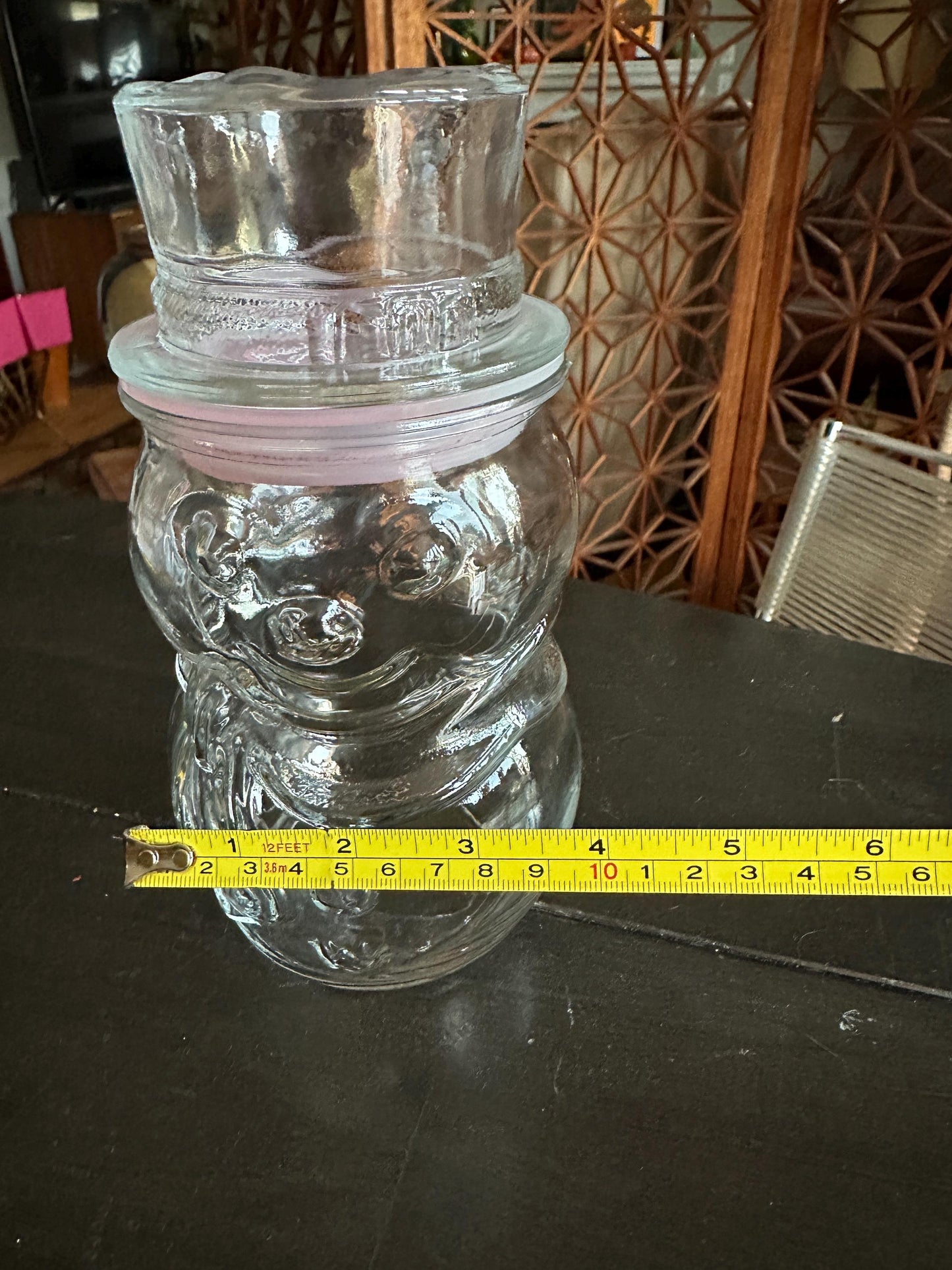 Vintage Libbey Canada Snowman Candy Jar with Lid
