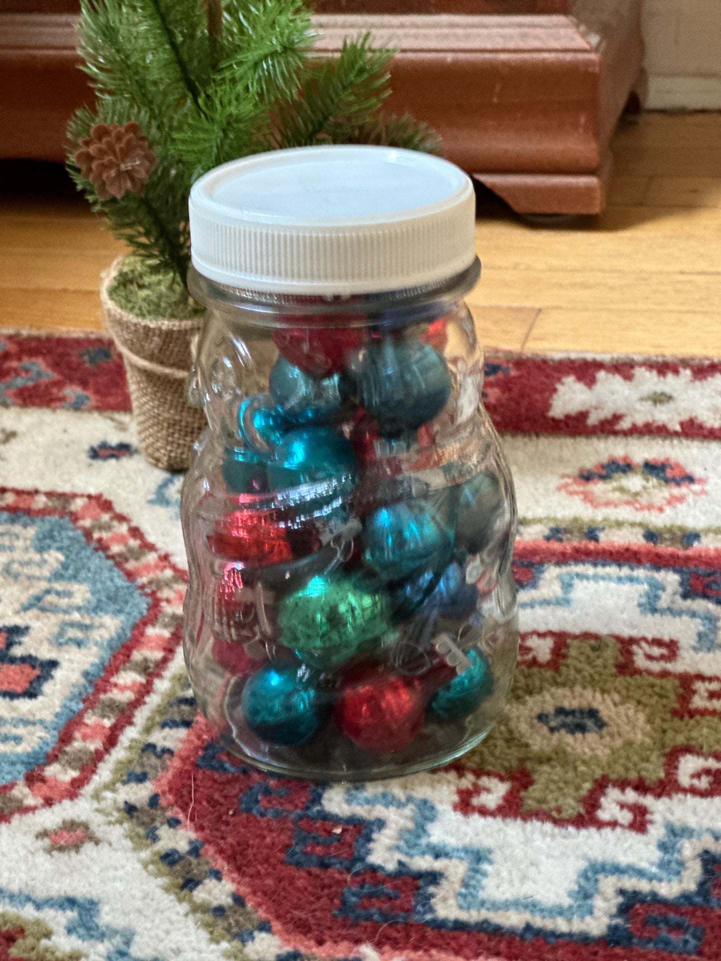 Vintage Libbey Canada Snowman Candy Jar with Lid