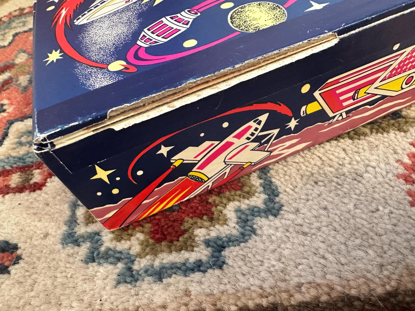 Vintage Wood 1 Inch Letter Blocks (Set of 34) in Vintage Space School Box