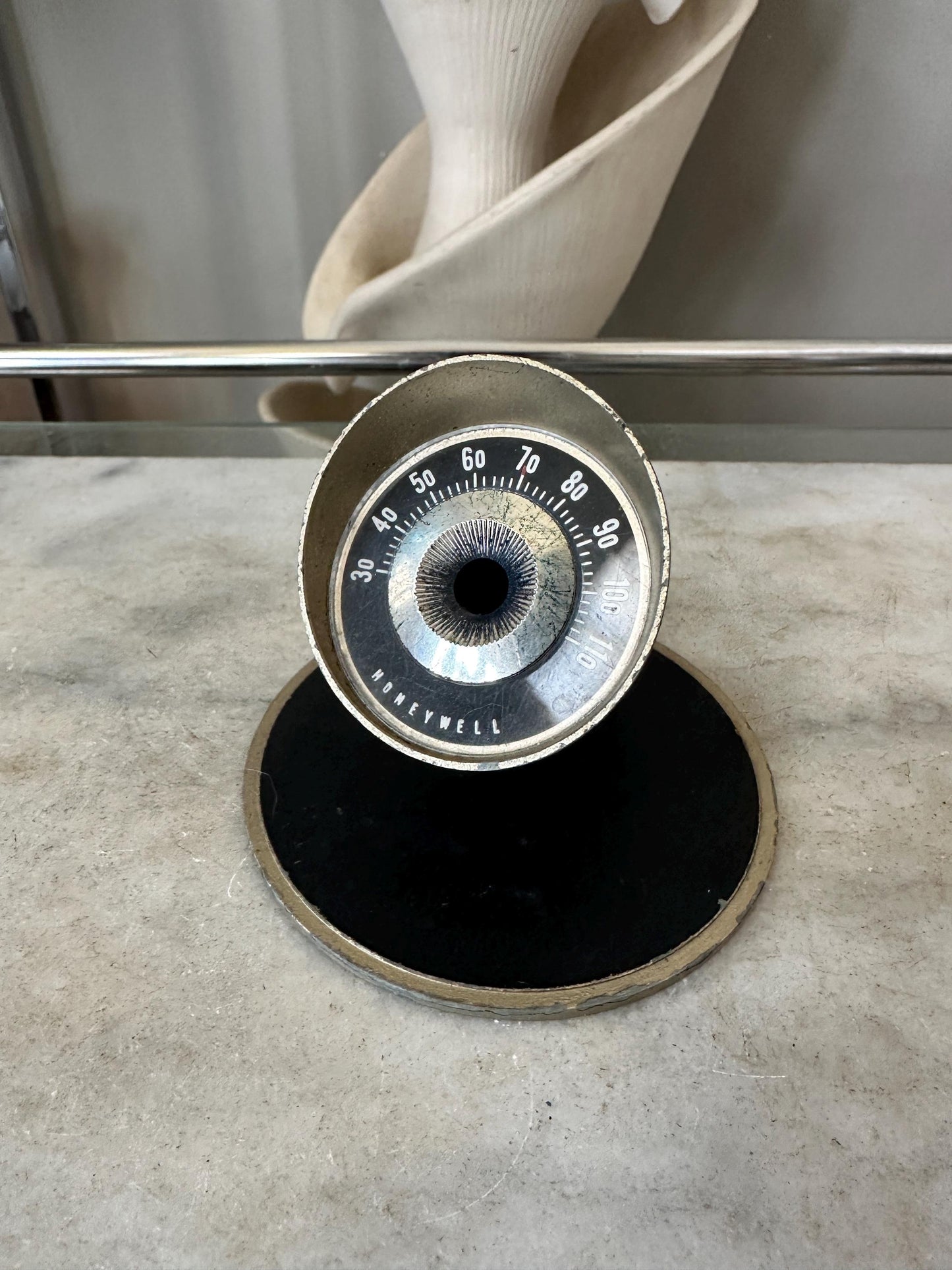 Vintage Honeywell Thermometer Temperature Gauge Pencil/Pen Holder, MCM Office