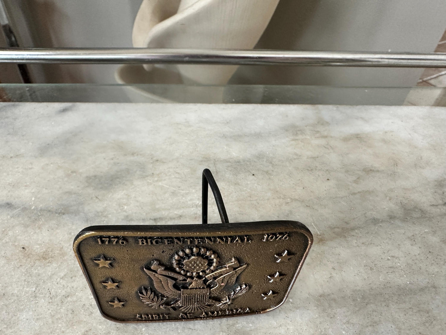Vintage Belt Buckle, Solid Brass, Eagle Spirit Of America