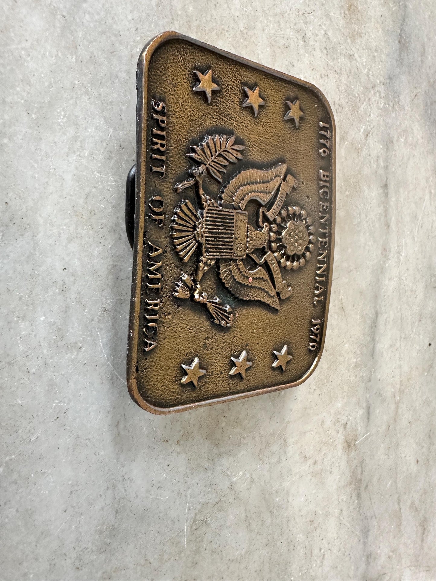 Vintage Belt Buckle, Solid Brass, Eagle Spirit Of America