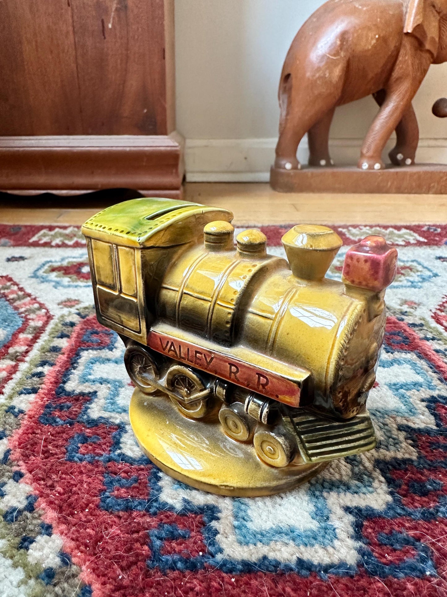 VTG Small Japan Ceramic Valley Railroad Train Coin Bank — Essex, CT