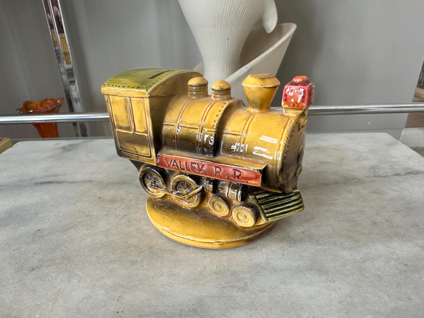 VTG Small Japan Ceramic Valley Railroad Train Coin Bank — Essex, CT