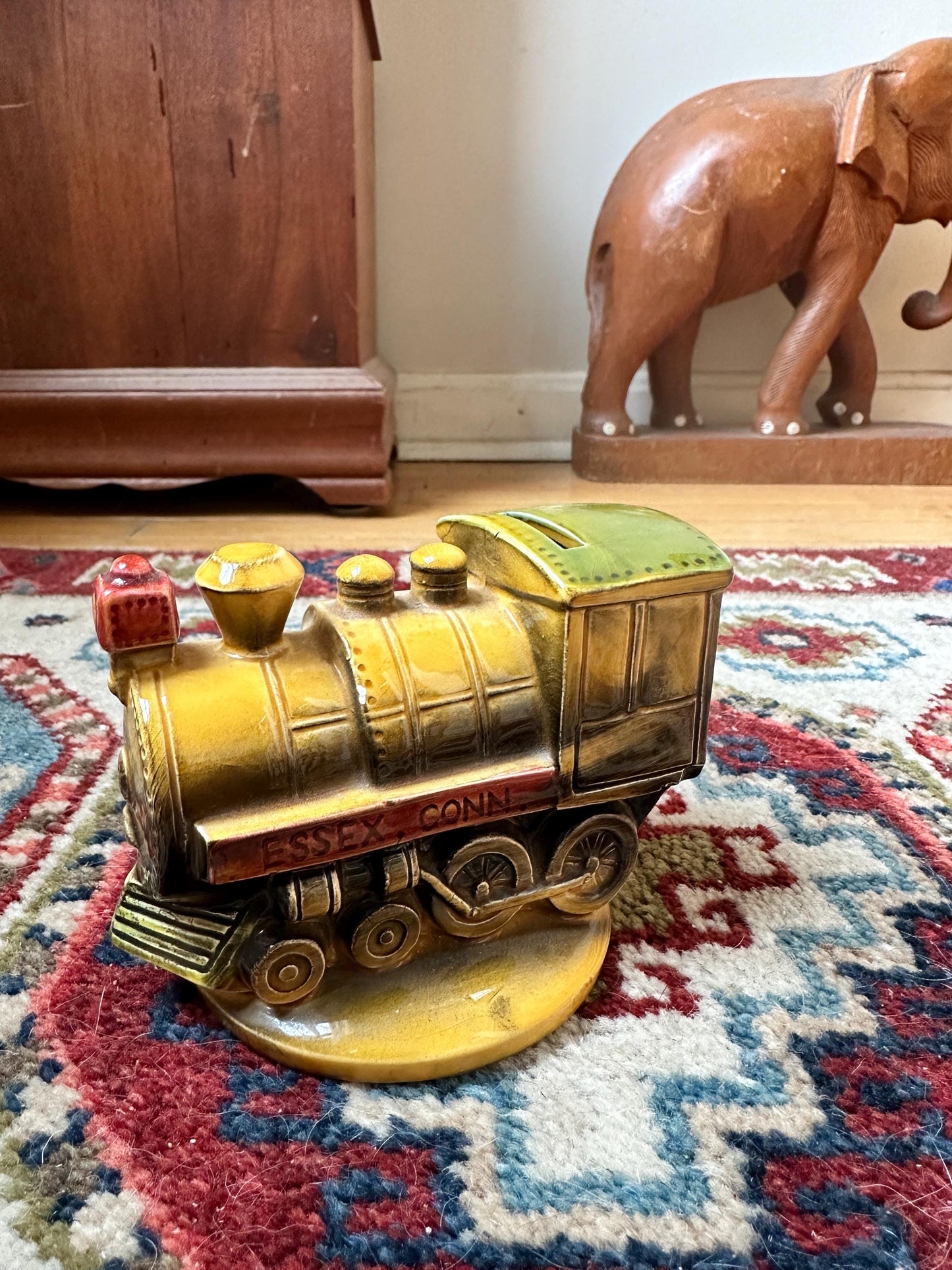 VTG Small Japan Ceramic Valley Railroad Train Coin Bank — Essex, CT