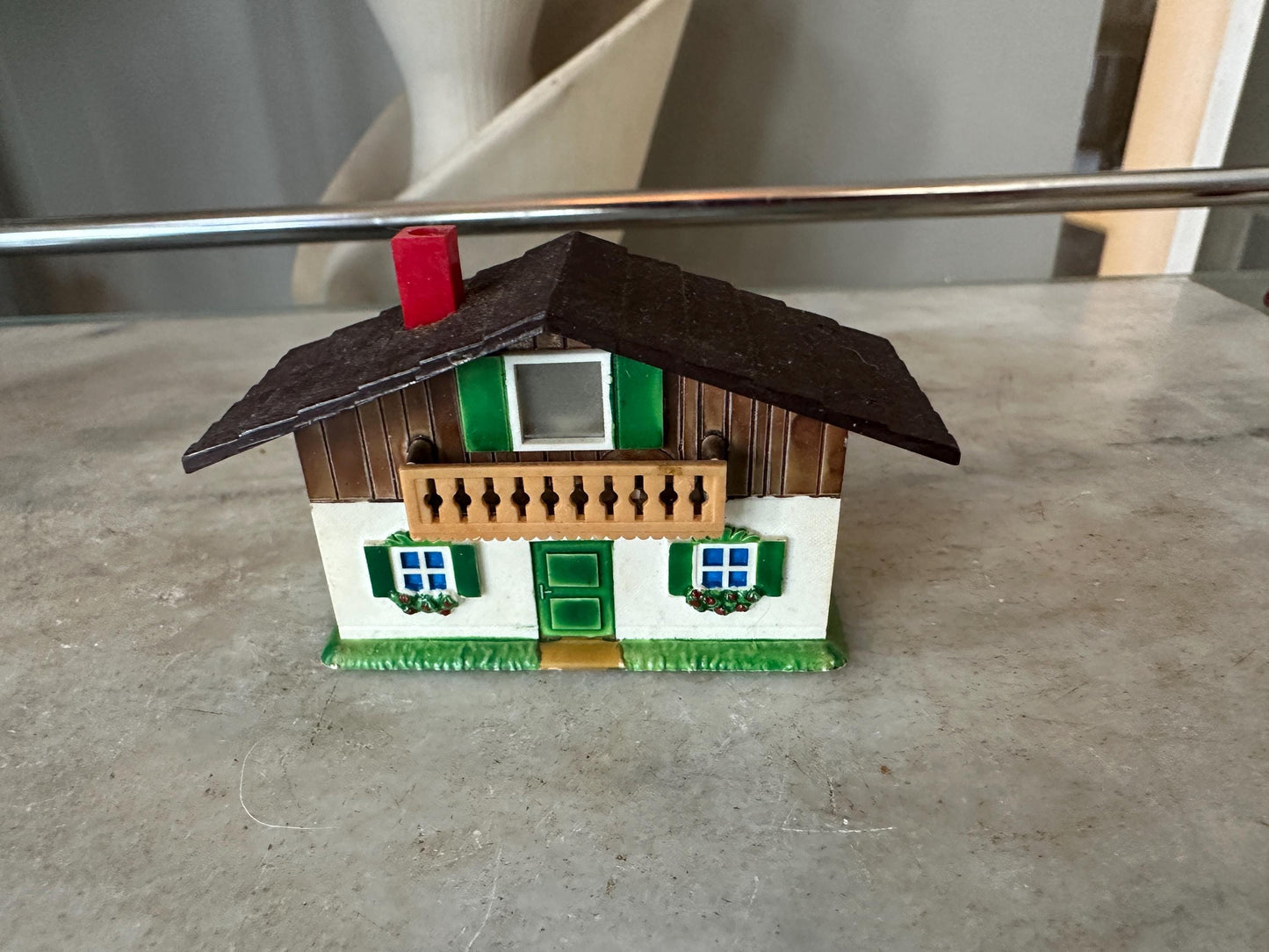 Vintage German Souvenir Lot, Kitsch Putz Village House & Slide Viewer (2 houses)