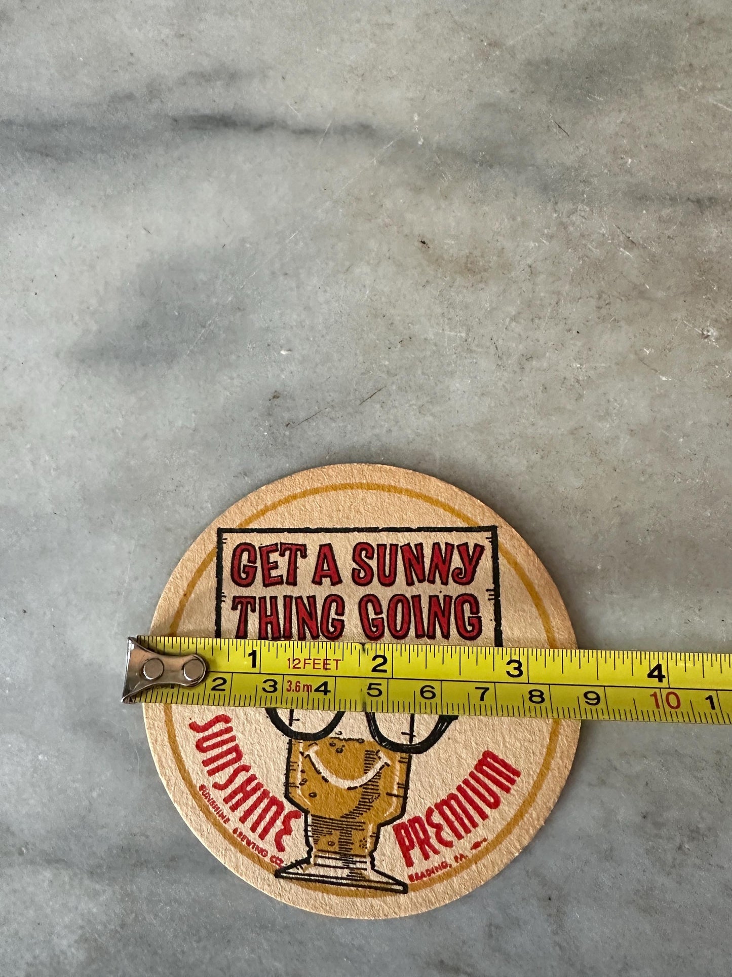 Vintage Sunshine Beer Coasters – Reading PA Breweriana, Set of 20, "Get a Sunny Thing Going"