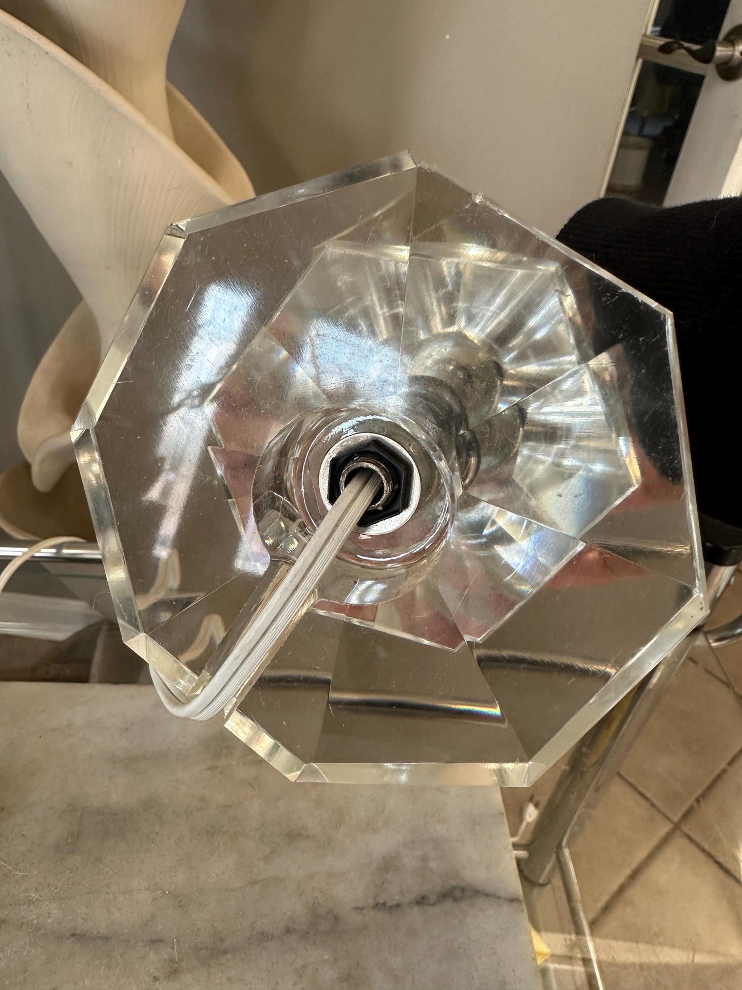Vintage Art Deco Crystal Table Lamps | Hollywood Regency Lighting