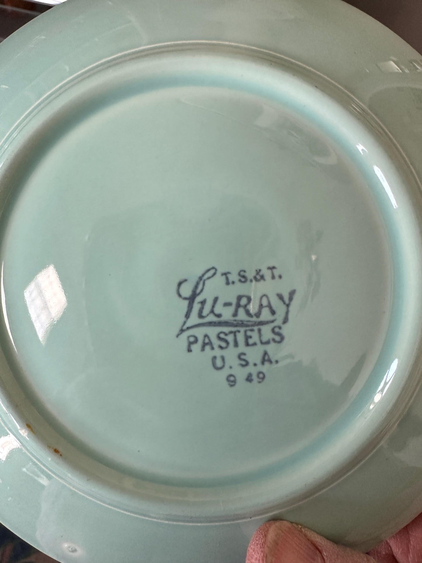 1930s Lu-Ray Pastel Cup and Saucer Set, Retro Kitchen Decor