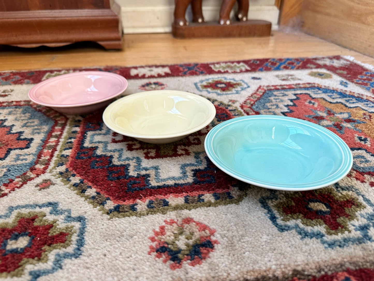 Vintage Edwin Knowles Berry Bowls (Set of 3) | Mid-Century Pastel Dinnerware